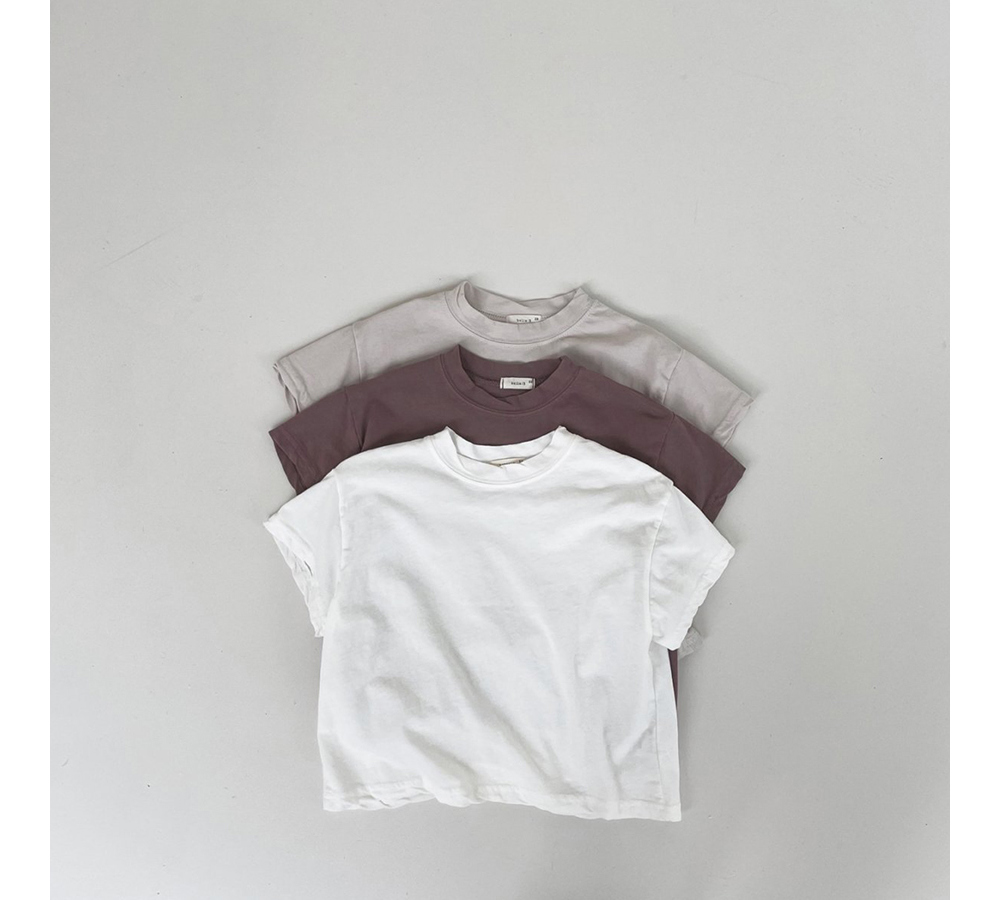 반팔 티셔츠 코코아 색상 이미지-S1L125